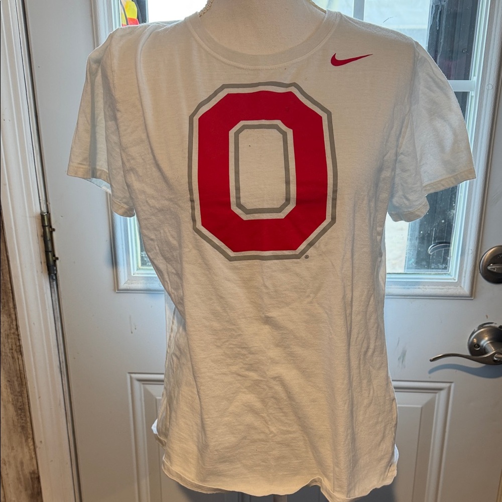 Nike Kids White Tee with Red Logo